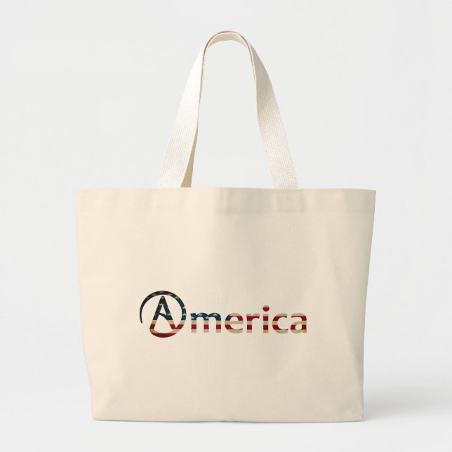 Atheist American Large Tote Bag (Front)