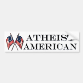Atheist American With Vintage Flags Bumper Sticker