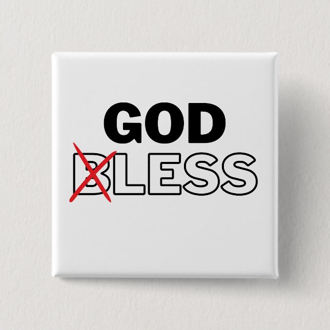 Atheist Anti Religion "Godless" 15 Cm Square Badge (Front)