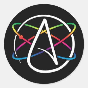 Atheist Atom Rainbow Classic Round Sticker