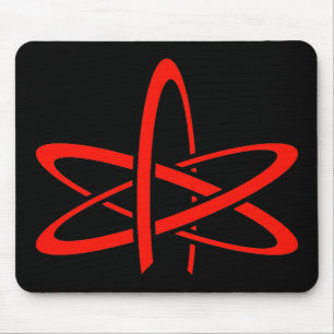 Atheist Atom (Red on Black) Mouse Mat