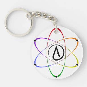 Atheist Atom Symbol Rainbow Key Ring