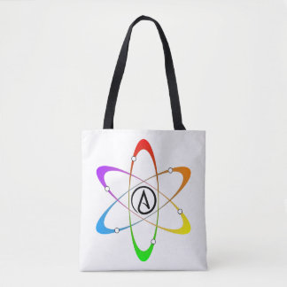Atheist Atom Symbol Tote Bag