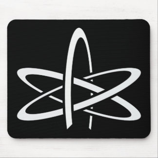 Atheist Atom (White on Black) Mouse Mat