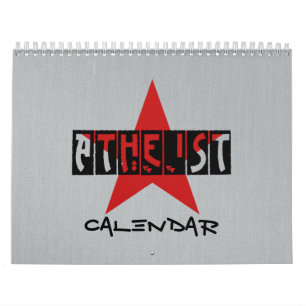 Atheist Black, Grey and Red Calendar
