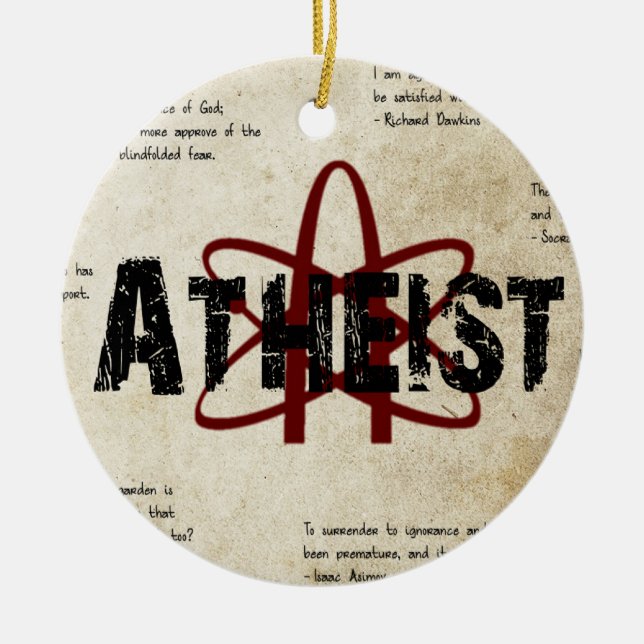Atheist Ceramic Tree Decoration (Front)