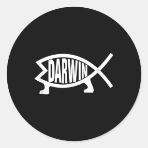 Atheist Charles Darwin Theory Of Evolution Fish  Classic Round Sticker