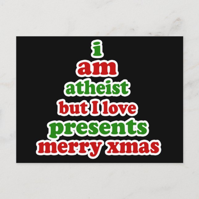 Atheist Christmas Holiday Postcard (Front)