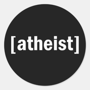 [atheist] classic round sticker