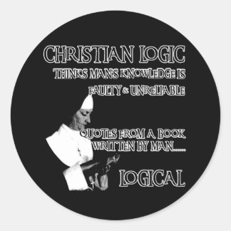Atheist humour classic round sticker