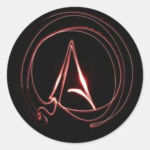 Atheist in Red Classic Round Sticker