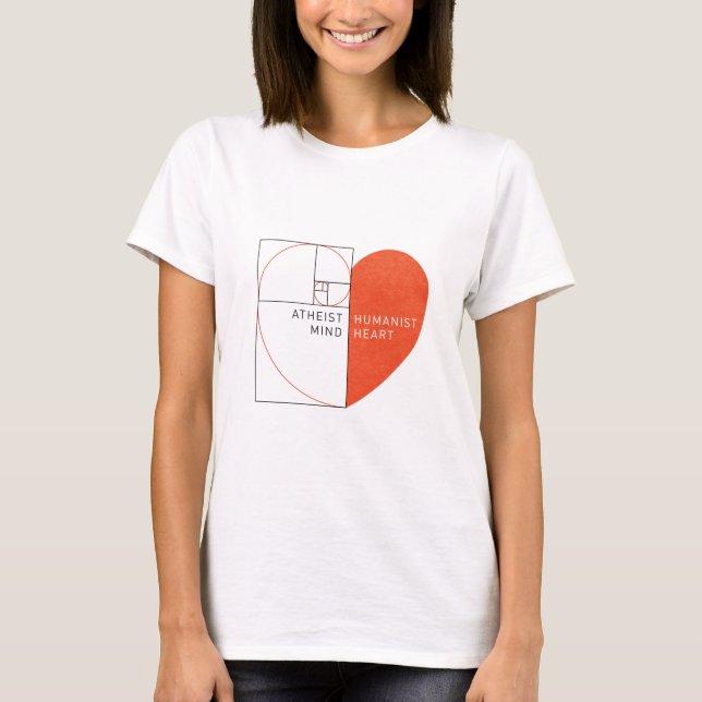Atheist Mind, Humanist Heart T-Shirt (Front)