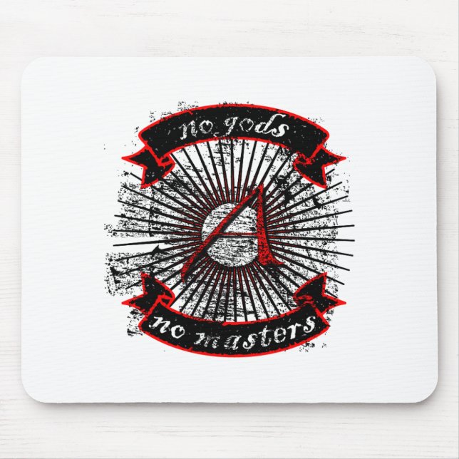 Atheist No Gods, No Masters Mouse Mat (Front)