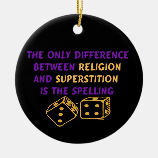 Atheist Quote Ceramic Tree Decoration (Front)
