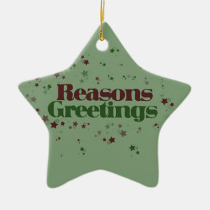 Atheist Reasons Greetings Ceramic Tree Decoration