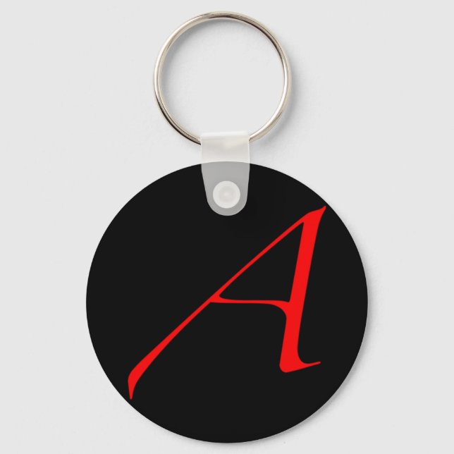 Atheist Scarlet Letter Keychain (Front)