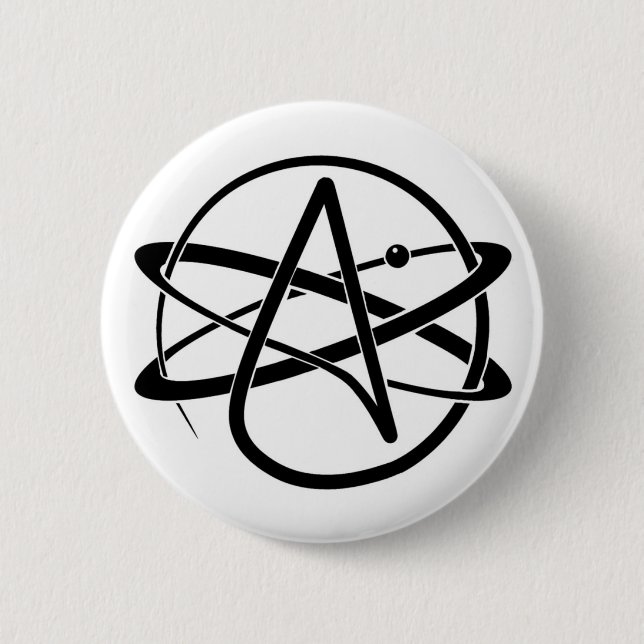Atheist Symbol 6 Cm Round Badge (Front)