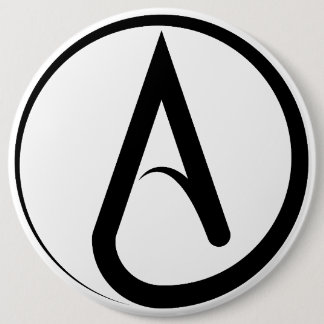Atheist Symbol Black 6 Cm Round Badge