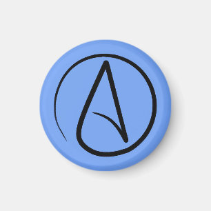 Atheist symbol: black on light blue magnet