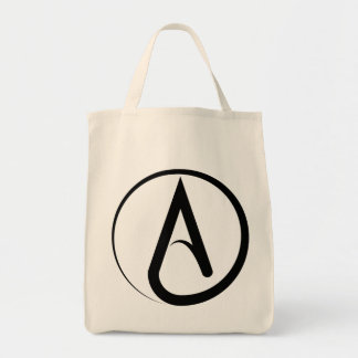 Atheist Symbol Black Tote Bag
