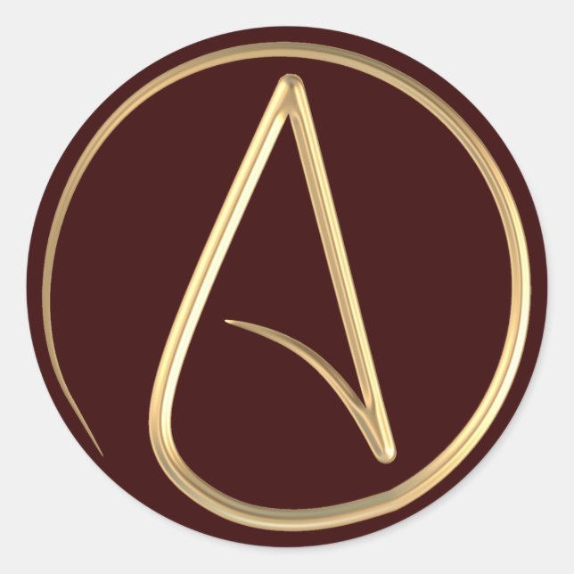 Atheist Symbol Classic Round Sticker (Front)