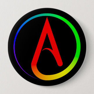 Atheist Symbol Rainbow 10 Cm Round Badge