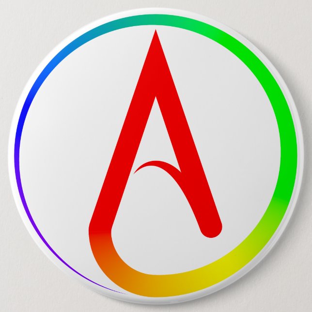 Atheist Symbol Rainbow 6 Cm Round Badge (Front)