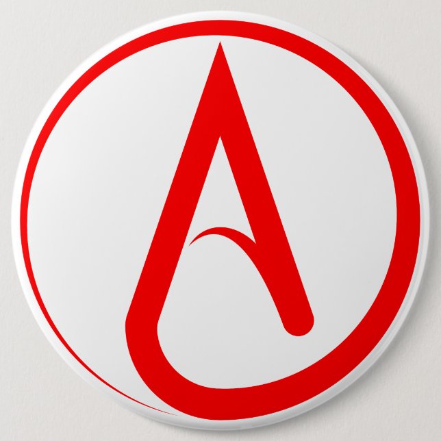 Atheist Symbol Red 6 Cm Round Badge (Front)