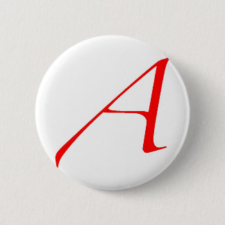 Atheist Symbol (Red A) 6 Cm Round Badge