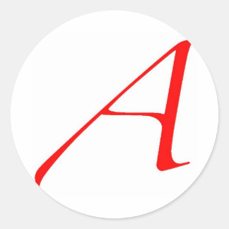 Atheist Symbol (Red A) Classic Round Sticker