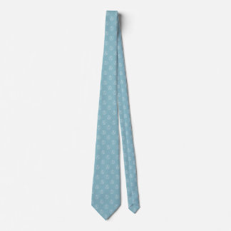 Atheist symbol: white on blue-grey tie