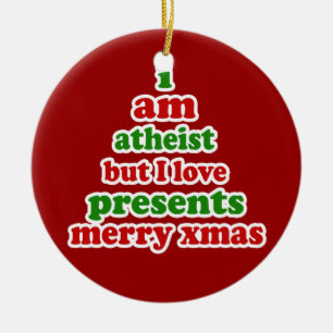 Atheist Xmas Ceramic Tree Decoration