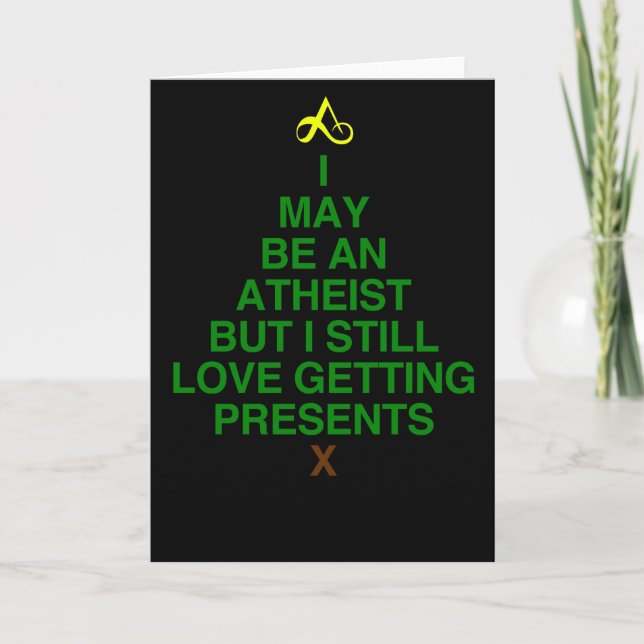 Atheist Xmas Tree Holiday Card (Front)