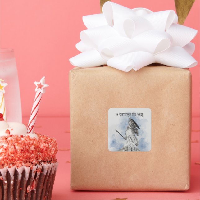 Athena “A Gift From the Gods” Square Sticker (Party)