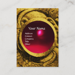 ATHENA AND FIGHTING GRYPHONS MONOGRAM ,Red Ruby Business Card