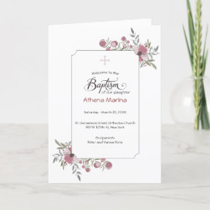 Athena Greek Orthodox Church Baptism Program Programme