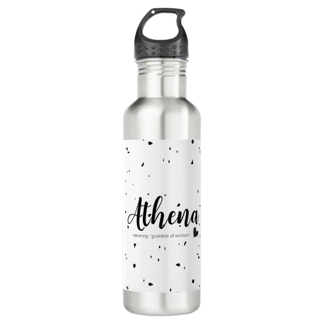 Athena Name Meaning Modern Woman Water Bottle Gift (Front)