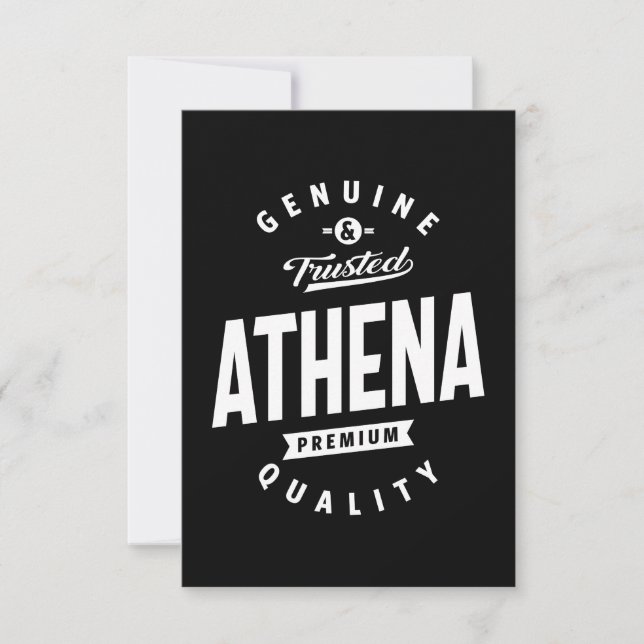 Athena Personalised Name Birthday Gift RSVP Card (Front)