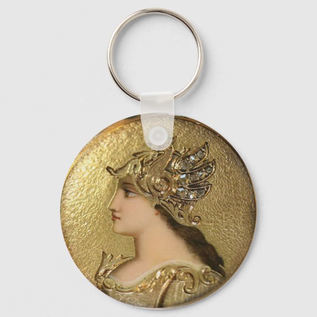 ATHENA PORTRAIT WITH GOLDEN HELMET AND GRYPHONS KEY RING (Front)