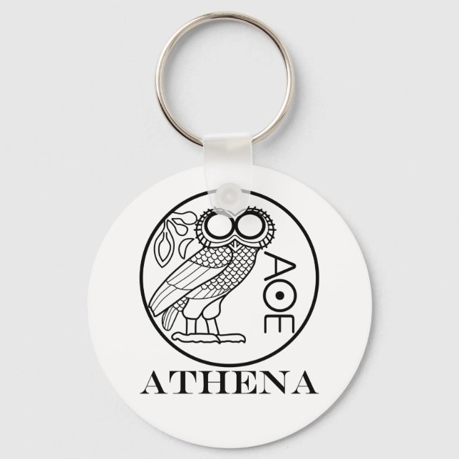 Athena’s owl tetradrachm (Engravers Font) Key Ring (Front)