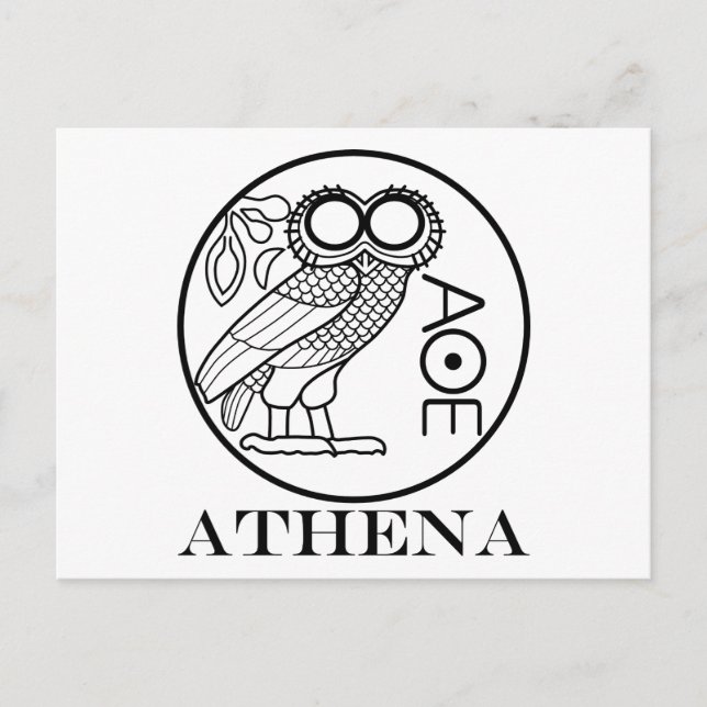 Athena’s owl tetradrachm (Engravers Font) Postcard (Front)