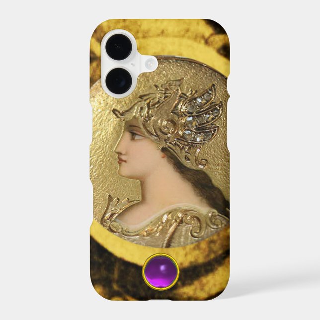 ATHENA WITH FANTASY GRIFFINS AND PURPLE GEMSTONE (Back)