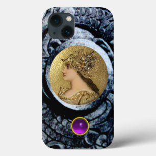 ATHENA WITH FANTASY GRIFFINS AND PURPLE GEMSTONE iPhone 13 CASE