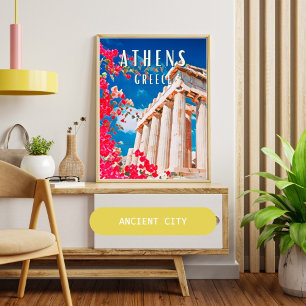 Athènes, ville de la mythologie grecque poster