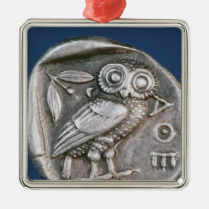 Athenian tetradrachma metal tree decoration