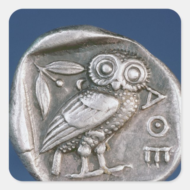 Athenian tetradrachma square sticker (Front)
