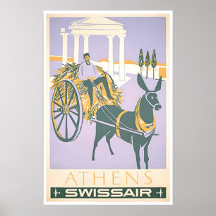 Athens Art Greece Travel Poster Greek Print
