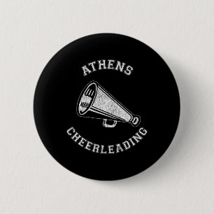 Athens Cheer Distressed Retro 90's Cheerleader 6 Cm Round Badge