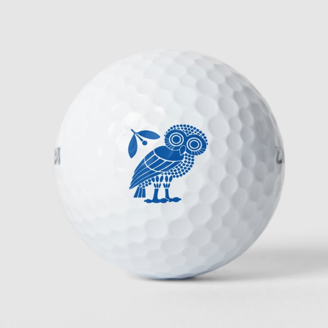Athens city municipality flag symbol emblem owl bi golf balls (Front)