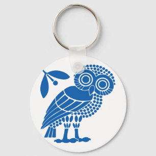 Athens city municipality flag symbol emblem owl bi key ring